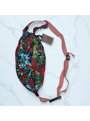 Vintage Salaş Balon Freeback Desenli Günlük Bel Çantası Renkli 36 cm x 30 cm