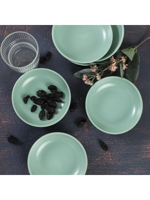 Mat Açık Yeşil Halka Çerezlik/sosluk 13 cm 6 Adet