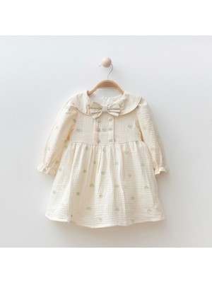 Kalp Işlemeli Kız Çocuk Elbise