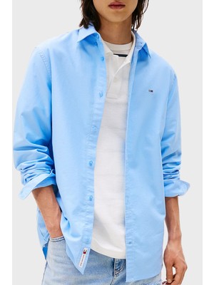 Tommy Jeans % 100 Pamuk Regular Fit Düğmeli Yaka Gömlek Erkek Gömlek DM0DM21298 0gy