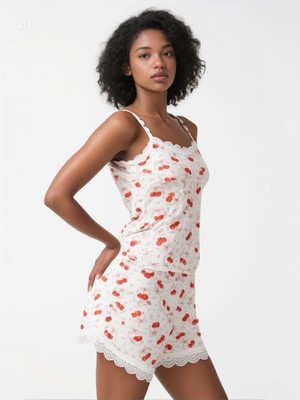 Pemilo Kadın 808 Desenli Şortlu Takım