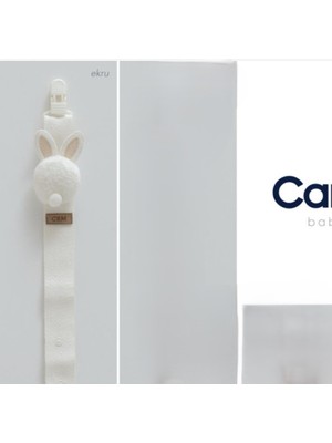 Caramell Tavşanlı Emzik Askısı Ikili Ekru ve  Mavi 2176