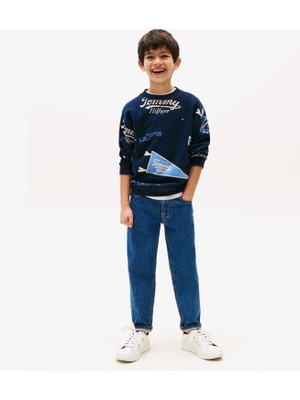 Tommy Jeans Allover Printed Çocuk Lacivert SWEATSHIRT.C1G