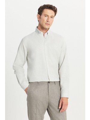 Altınyıldız Classics %100 Pamuk Comfort Fit Rahat Kesim Düğmeli Yaka Flanel Gömlek