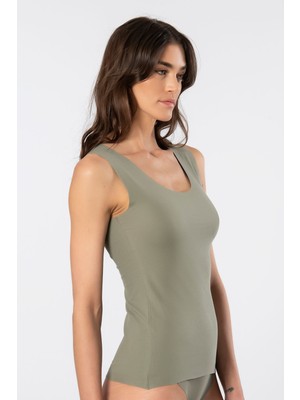 Türen Kadın Lazer Kesim Pamuklu Atlet 906/YEŞIL