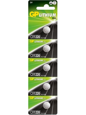 Gp CR1220-C5 3V Lityum Düğme Pil 5'li Paket