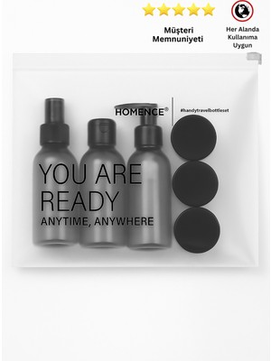 Homence Seyahat Makyaj Çantası Ve Füme Şişe 100ml Seyahat Kiti 6'lı