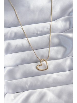 Butik 316L Çelik Zincir Gold Renk Kalp Model Kadın Kolye