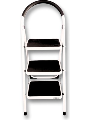 Endokon Çelik 3 Basamaklı Geniş Basamak Ev - Ofis Tipi Merdiven - Tutacaklı