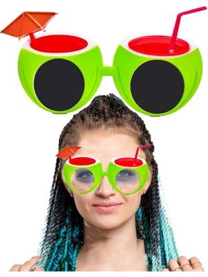 Hawaian Watermelon Karpuz Temalı Parti Gözlüğü 18X10 cm