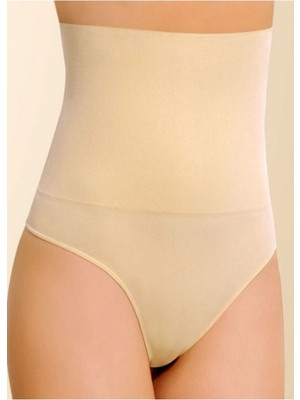 Ten Yüksek Bel Silikonlu Slip Külot Korse