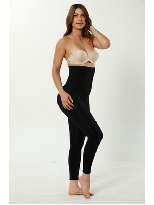 Kadın Siyah Yüksek Bel Tayt Korse