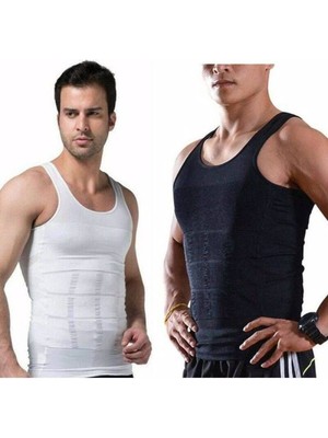 Siyah ve Beyaz 2'li Paket Erkek Korse Atlet 4 Haftada