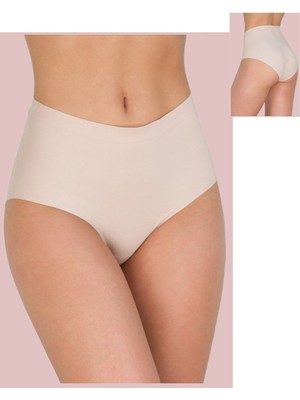 Yüksek Bel Lazer Kesim Bato Silikonlu Kaydırmaz Slip Lazer Külot Korse