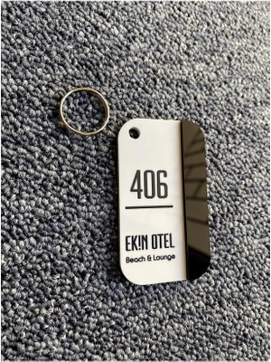 2'li Otel Anahtarlığı 4x7 cm Pleksi–uv, Logo ve Numara Baskılı-Firmaya Özelleştirilir