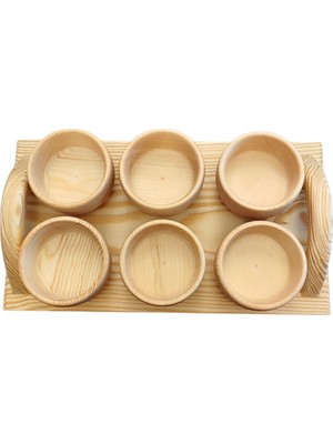 6'lı Çam Ağacı Çerezlik ve Sunum Tepsisi