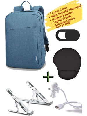 Sırt Çantası 15.6 Inç B210 Laptop Çantası, Kamera Kapatıcı, Laptop Standı, Mousepad, Klavye Lambası