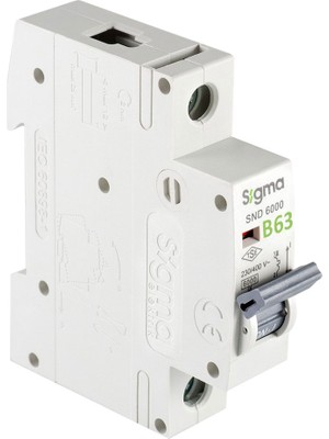 Sigma 6SM163B B Tipi Monofaze 63A 6ka Otomatik Sigorta