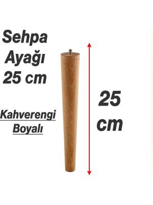 Bohem 25 cm Sehpa Masa Ayağı Ham Doğal Ahşap Kahverengi Boyalı Mobilya Kanepe Modern Ayakları