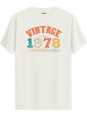 Colermi Echo Vintage Tişört 1978 Tarihli Doğum Günü Hediyesi Bisiklet Yaka  Vintage Tshirt