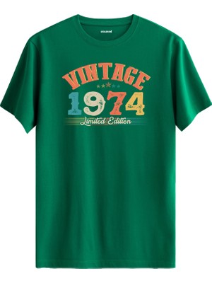 Colermi Echo Vintage Tişört 1974 Tarihli Doğum Günü Hediyesi Bisiklet Yaka  Vintage Tshirt