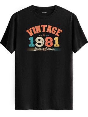 Colermi Echo Vintage Tişört 1981 Tarihli Doğum Günü Hediyesi Bisiklet Yaka  Vintage Tshirt