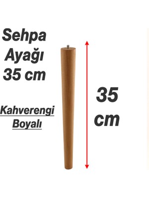 Kahverengi Boyalı Doğal Ahşap 35 cm Bohem Silindir Mobilya Ayağı Aksesuar Ayakları Sehpa Masa Için