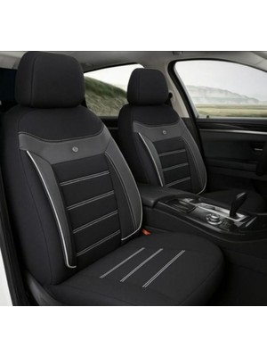 Her Araca Uyumlu Oto Koltuk Kılıfı Seti - Venüs Serisi Siyah/beyaz