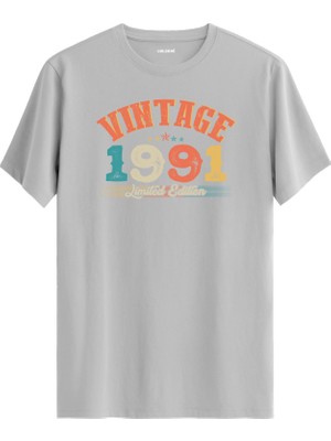 Colermi Echo Vintage Tişört 1991 Tarihli Doğum Günü Hediyesi Bisiklet Yaka  Vintage Tshirt