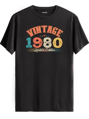 Colermi Echo Vintage Tişört 1980 Tarihli Doğum Günü Hediyesi Bisiklet Yaka  Vintage Tshirt