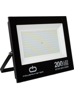 PM-22583 200 Watt - 220 Volt Beyaz 6500K IP66 120* Işık Açısı Siyah Slim Kasa LED Proje