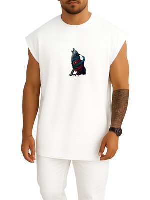 Oversize Azerbaycan Turan Kurt Göğüs Tasarımlı Atlet