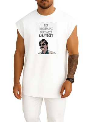 Oversize Kurtlar Vadisi Pala Göğüs Tasarımlı Atlet