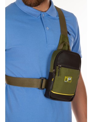 Newish Polo Kadın Kumaş Telefon Bölmeli Günlük Çapraz Göğüs ve Omuz Çantası newpolo156 -Haki