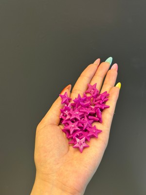 39 Adet 1 cm Pembe Delikli Yıldız Boncuk Set