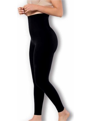 Kadın Siyah Yüksek Bel Lazer Kesim Tayt Korse 1026