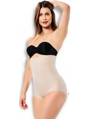 2003 Kadın Lazer Kesim Yüksel Bel Slip Külot Korse