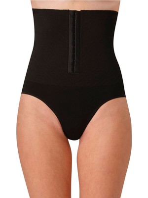 Ağraflı Yüksek Bel Ayarlanablir Ağraflı Kadın Korse Siyah 5521