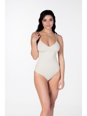 Çıtçıtlı Slip Body Korse Ten Rengi