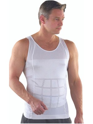 Erkek Beyaz Beden Inceltici Korse Atlet