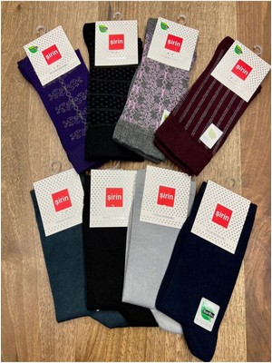 Bambu Dikişsiz Renkli Desenli Lüx  Soket Çorap (12 Adet) 36-40 Numara