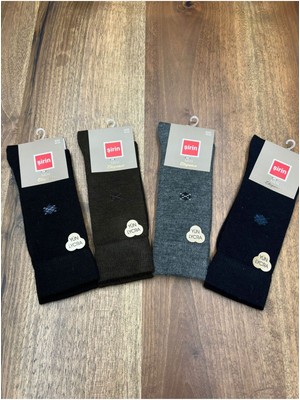 Yün, Desenli Likra Erkek Çorap (12 Adet) 40-44