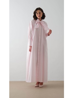 Poplin Gömlek Elbise Pembe
