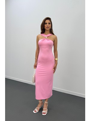 Gabrini Gold Toka Detaylı Kalem Elbise