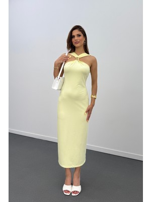 Gabrini Gold Toka Detaylı Kalem Elbise