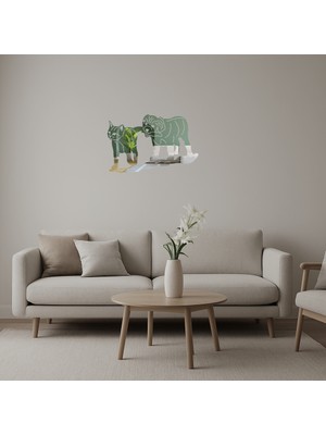 Sevimli Köpek ve Yavru Dekoratif Aynalı Tablo - UST3935-8549