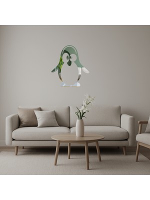 Penguen Motifli Dekoratif Aynalı Tablo - UST7059-4633