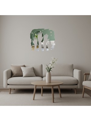 Eller ve Yıldızlar Dekoratif Aynalı Tablo - UST5367-4513