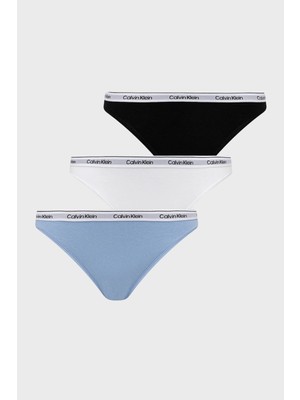 Calvin Klein Logolu Pamuklu Düşük Bel 3 Pack Külot 000QD5207E31T Bayan Külot 000QD5207E 31T