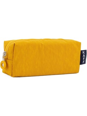 01104 Sarı Suya Dayanıklı Krinkıl Kumaş Tek Gözlü Kalemlik Kalem Kutusu